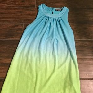 Aqua and lime green Aline dress